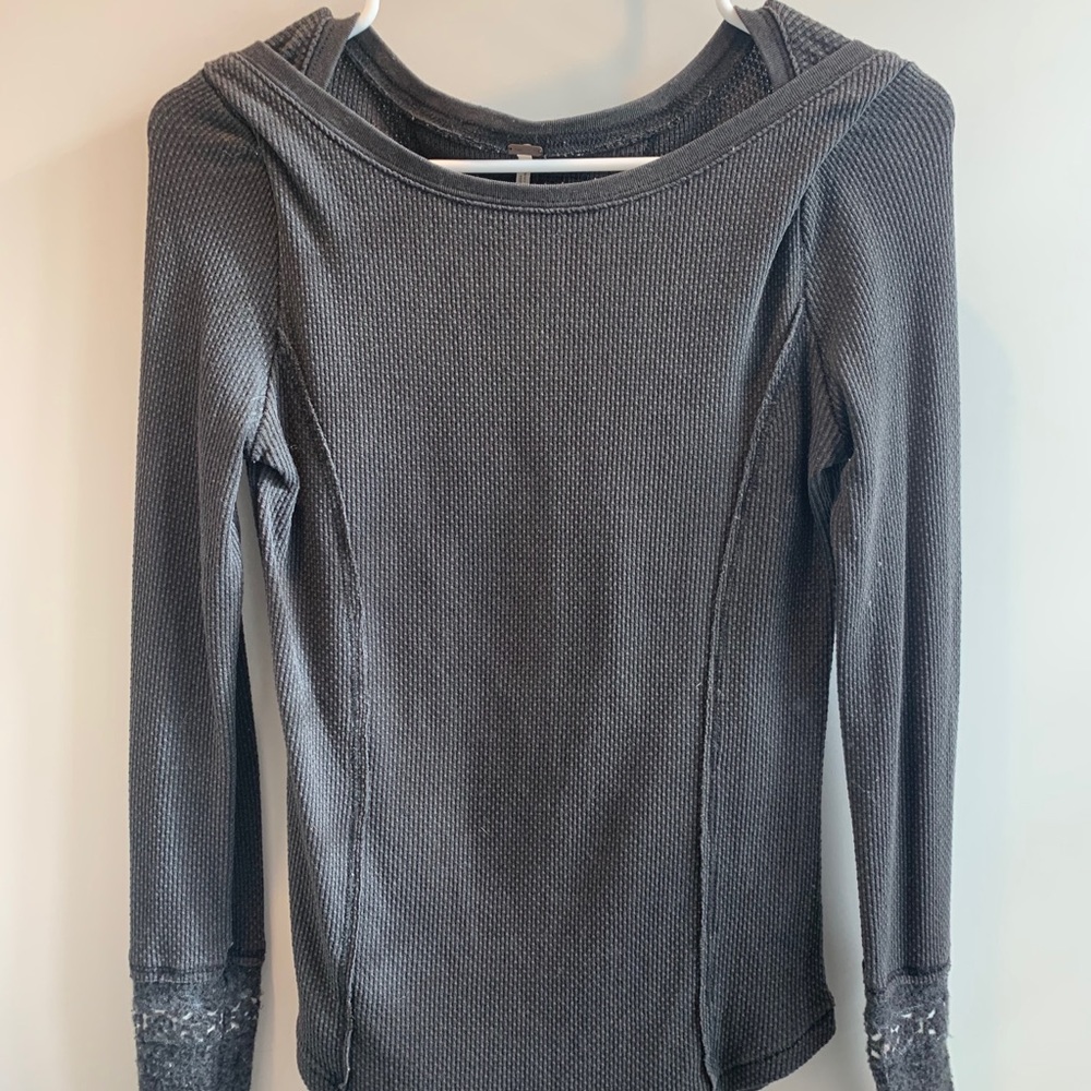 Free People Thermal Top with Detailed Cuffs